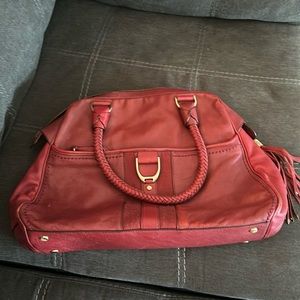 Beautiful Cranberry Red Leather Cole Haan Purse!